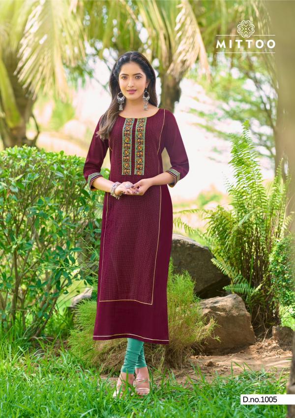 Mittoo Mahika Viscose Weaving Designer Kurti Collection